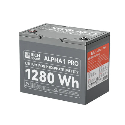 Rich Solar ALPHA 1 Series | 12V 100Ah LiFePO4 Battery | Powerful 12V Lithium Battery for RVs, Trailers, Vans, Boats, Off-Grid| Bluetooth and Internal Heat Technology