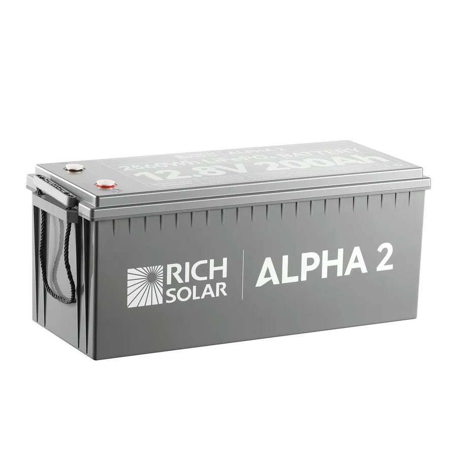 Rich Solar ALPHA 2 Series | 12V 200Ah LiFePO4 Battery | Best 12V Deep Cycle Lithium Battery for RVs, Trailers, Vans, Boats, Off-Grid