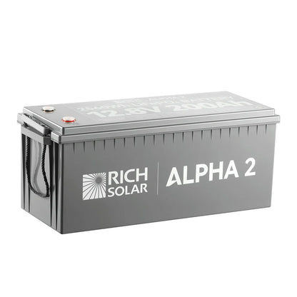 Rich Solar ALPHA 2 Series | 12V 200Ah LiFePO4 Battery | Best 12V Deep Cycle Lithium Battery for RVs, Trailers, Vans, Boats, Off-Grid