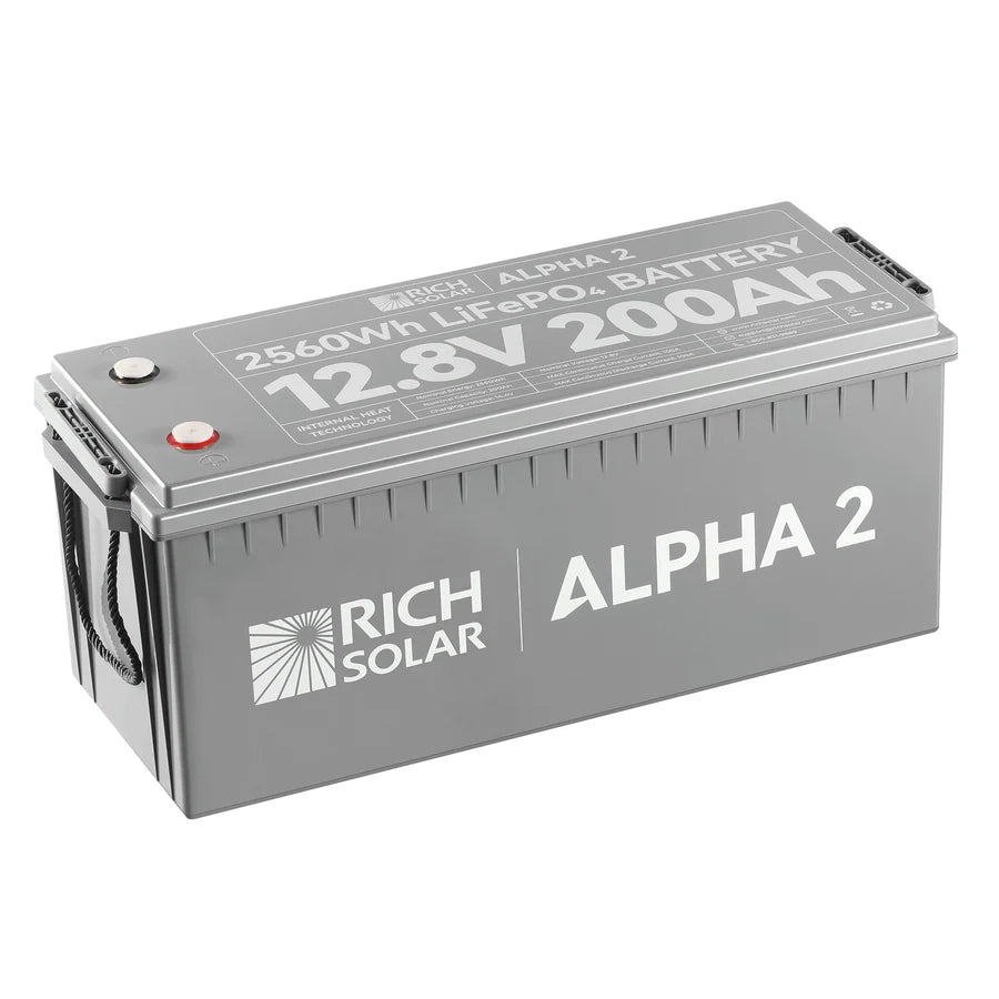 Rich Solar ALPHA 2 Series | 12V 200Ah LiFePO4 Battery | Best 12V Deep Cycle Lithium Battery for RVs, Trailers, Vans, Boats, Off-Grid