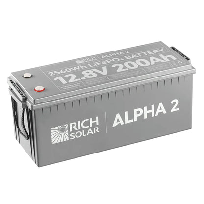 Rich Solar ALPHA 2 Series | 12V 200Ah LiFePO4 Battery | Best 12V Deep Cycle Lithium Battery for RVs, Trailers, Vans, Boats, Off-Grid