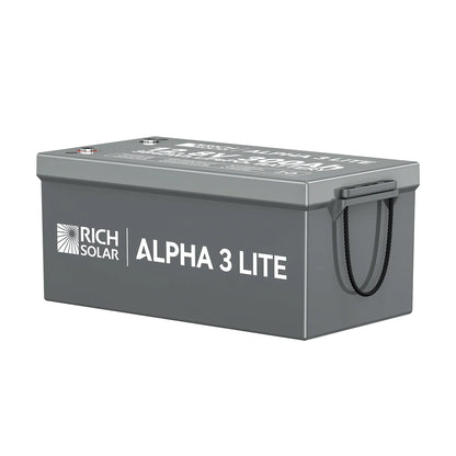 Rich Solar ALPHA 3 Series | Fast-Charging 12V 300Ah LiFePO4 Battery for RVs, Cabinets, Off-Grid| Internal Heat Technology | Bluetooth