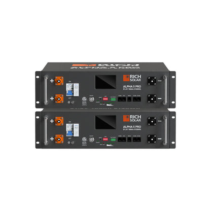 Rich Solar ALPHA 5 PRO | 51.2V 100Ah LiFePO4 Battery | Premium 48V Server Rack Lithium Battery for Residential, Commercial, RVs, Off-Grid | 7,000 Lifetime Cycles | 10 Year Warranty | UL1973, UL9540A Certified