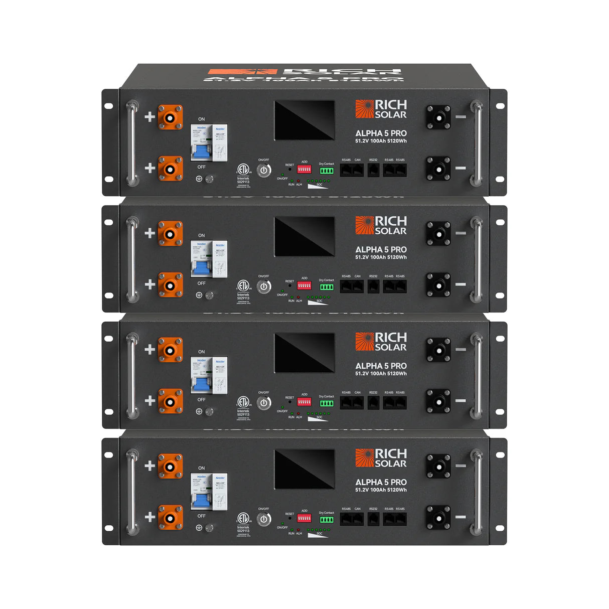 Rich Solar ALPHA 5 PRO | 51.2V 100Ah LiFePO4 Battery | Premium 48V Server Rack Lithium Battery for Residential, Commercial, RVs, Off-Grid | 7,000 Lifetime Cycles | 10 Year Warranty | UL1973, UL9540A Certified