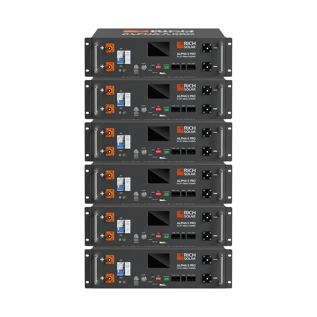 Rich Solar ALPHA 5 PRO | 51.2V 100Ah LiFePO4 Battery | Premium 48V Server Rack Lithium Battery for Residential, Commercial, RVs, Off-Grid | 7,000 Lifetime Cycles | 10 Year Warranty | UL1973, UL9540A Certified
