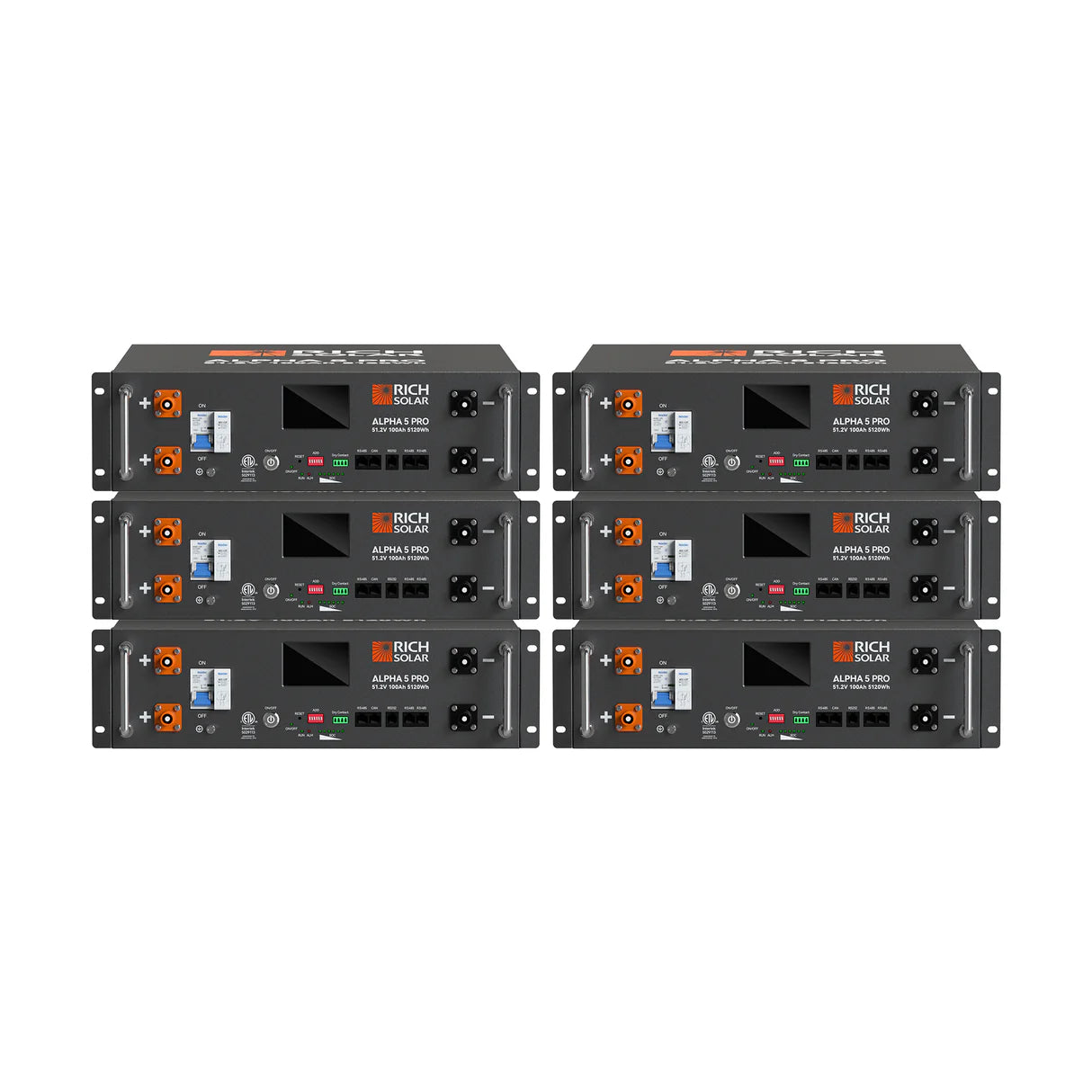 Rich Solar ALPHA 5 PRO | 51.2V 100Ah LiFePO4 Battery | Premium 48V Server Rack Lithium Battery for Residential, Commercial, RVs, Off-Grid | 7,000 Lifetime Cycles | 10 Year Warranty | UL1973, UL9540A Certified