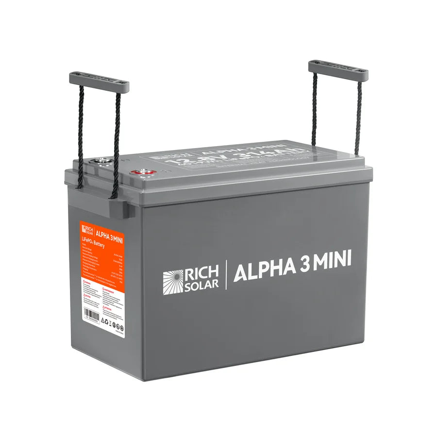 Rich Solar ALPHA 3 MINI | 12V 314Ah LiFePO₄ Battery | 40% More Compact, Built-in Heater & Bluetooth | Lithium Battery for RV, Solar, Off-Grid & Home Backup