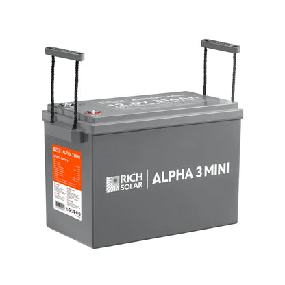 Rich Solar ALPHA 3 MINI | 12V 314Ah LiFePO₄ Battery | 40% More Compact, Built-in Heater & Bluetooth | Lithium Battery for RV, Solar, Off-Grid & Home Backup