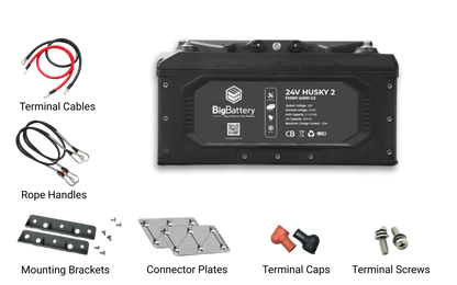 BigBattery 24V HUSKY 2 INV Lithium Battery 5.12kWh 200Ah | LiFePO4 | Inverter Comms | RV | Off-Grid | Marine Battery