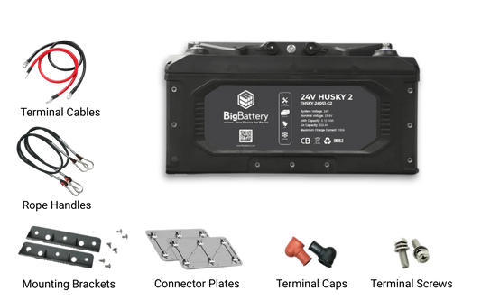 BigBattery 24V HUSKY 2 INV Lithium Battery 5.12kWh 200Ah | LiFePO4 | Inverter Comms | RV | Off-Grid | Marine Battery