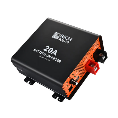 RICH SOLRA 12V DC-DC Battery Charger for RV, Van, Boat, Off-Grid | Lithium & Lead-Acid Batteries