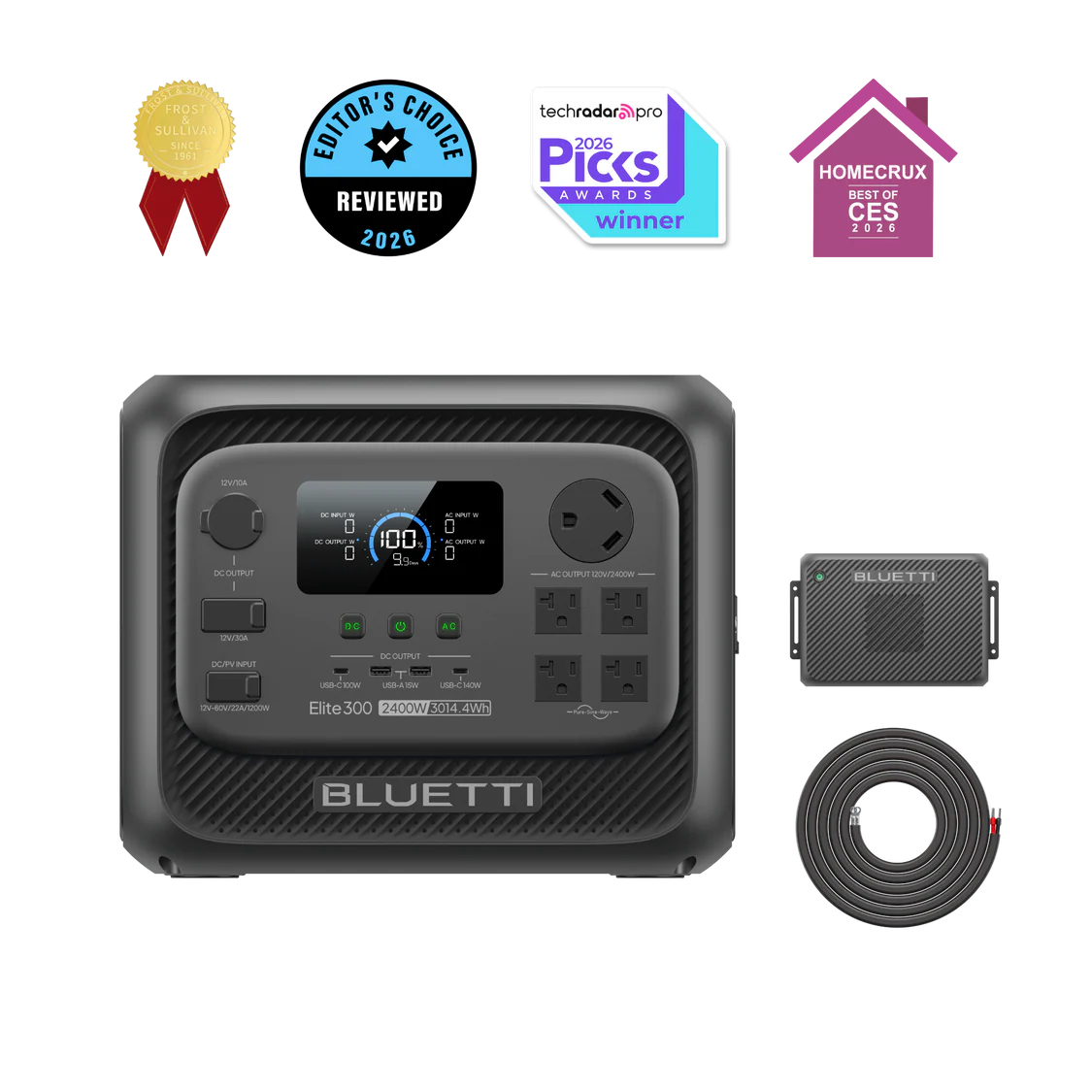 BLUETTI Elite 300 Portable Power Station | 3,014Wh, 2,400W