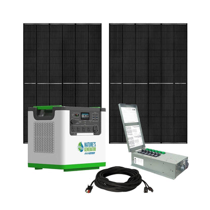 Nature's Generator Lithium 3600 Solar Generator and Transfer Switch Home Power Backup