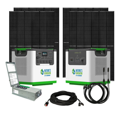 Nature's Generator Lithium 3600 Solar Generator and Transfer Switch Home Power Backup