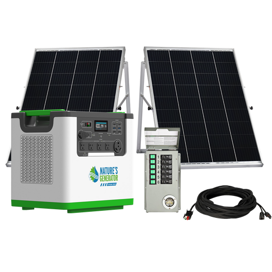 Nature's Generator Lithium 3600 Solar Generator and Transfer Switch Home Power Backup
