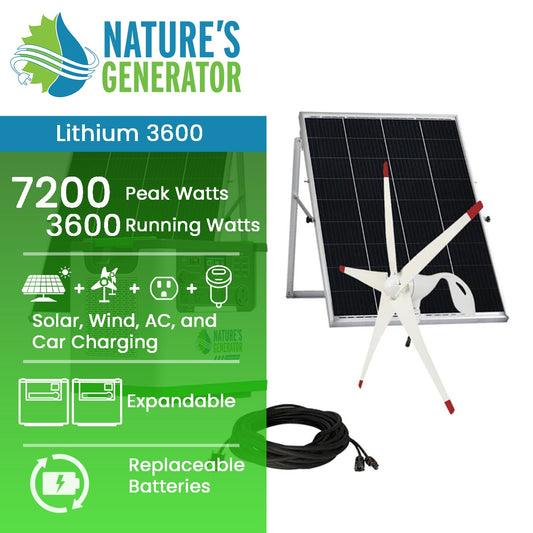 Nature's Generator Lithium 3600 Solar and Wind Generator
