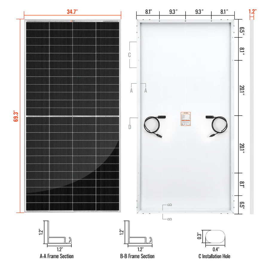Rich Solar MEGA 335 PRO | 335 Watt Solar Panel | Premium Grid-tie or Off-grid Solar Panel for Residential, Commercial, Agriculture | 25-Year Output Warranty