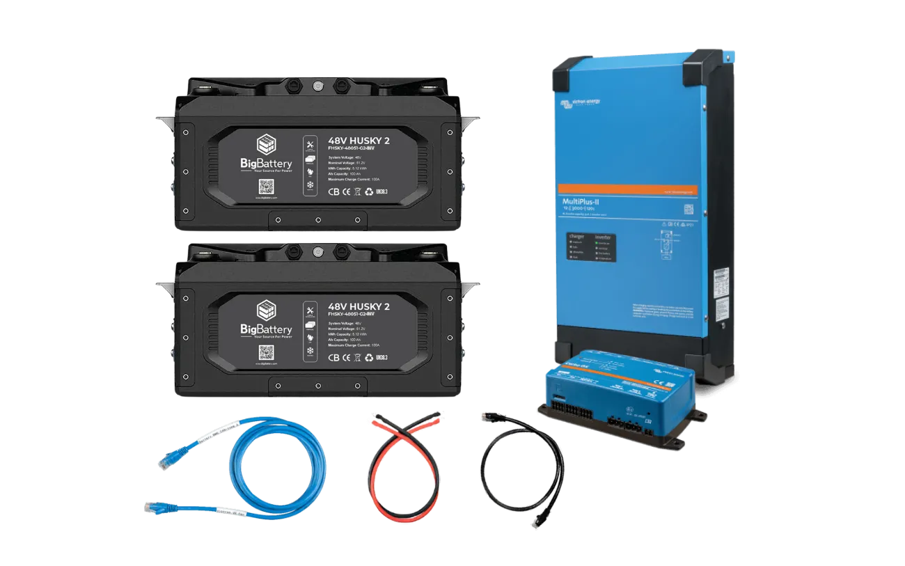 BigBattery 48V 2X HUSKY 2 KIT & Victron 48V MultiPlus-II 120V 5000W Inverter/Charger