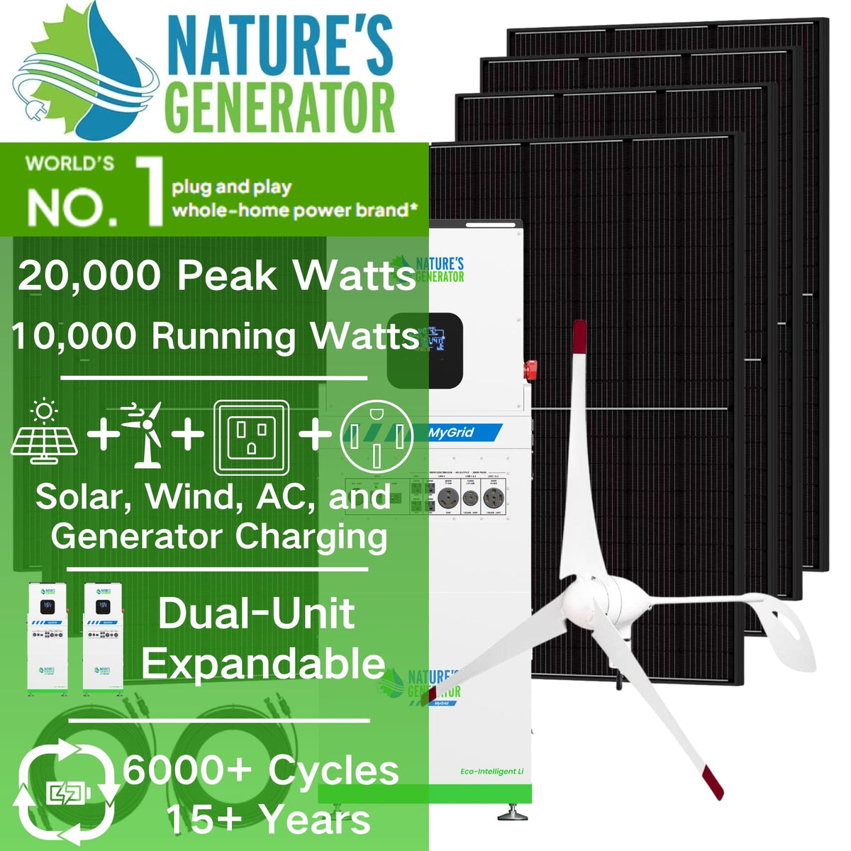 Nature’s Generator MyGrid 10K Solar and Wind Generator for Home