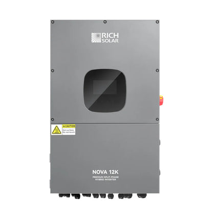 Rich Solar NOVA 12K | 12K Watt 48V Split Phase Hybrid Inverter| 12K W PV Input, 10K W Continuous Output 120/240V | Premium Inverter for Cabins, ADUs, Tiny Homes, Residential, Agriculture, Off-Grid, On-Grid | UL Certified