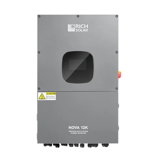 Rich Solar NOVA 12K | 12K Watt 48V Split Phase Hybrid Inverter| 12K W PV Input, 10K W Continuous Output 120/240V | Premium Inverter for Cabins, ADUs, Tiny Homes, Residential, Agriculture, Off-Grid, On-Grid | UL Certified