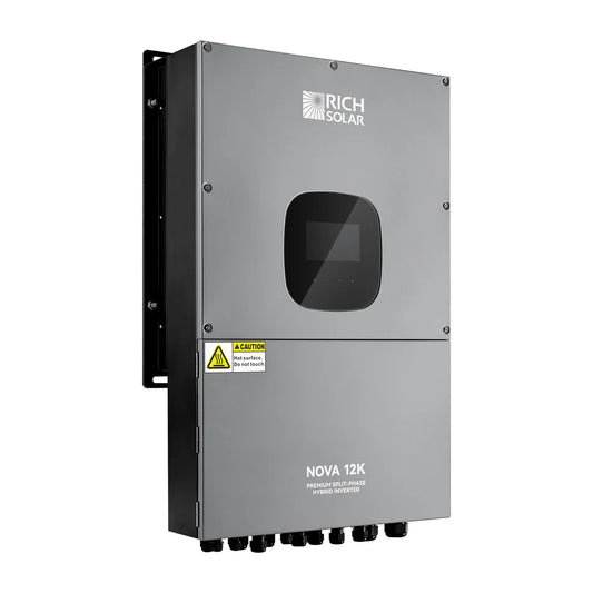 Rich Solar NOVA 12K | 12K Watt 48V Split Phase Hybrid Inverter| 12K W PV Input, 10K W Continuous Output 120/240V | Premium Inverter for Cabins, ADUs, Tiny Homes, Residential, Agriculture, Off-Grid, On-Grid | UL Certified