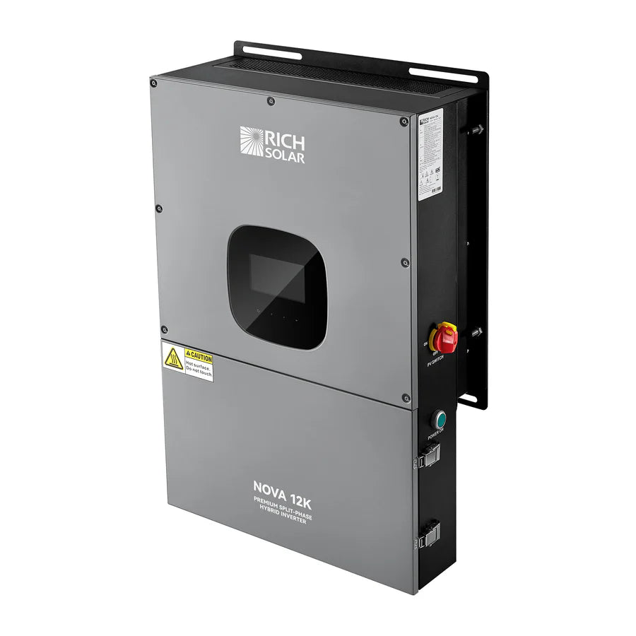 Rich Solar NOVA 12K | 12K Watt 48V Split Phase Hybrid Inverter| 12K W PV Input, 10K W Continuous Output 120/240V | Premium Inverter for Cabins, ADUs, Tiny Homes, Residential, Agriculture, Off-Grid, On-Grid | UL Certified