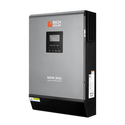 Rich Solar NOVA MAX 3K | 3kW 24 Volt Powerful Off-Grid Hybrid Solar Inverter for RVs, Trailers, Campers, Vans, Trucks, Overlanders, Boats | #1 Ranked 24V Hybrid Inverter