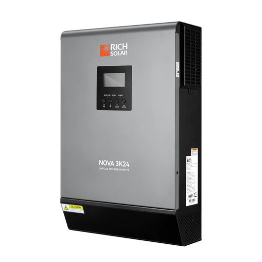 Rich Solar NOVA MAX 3K | 3kW 24 Volt Powerful Off-Grid Hybrid Solar Inverter for RVs, Trailers, Campers, Vans, Trucks, Overlanders, Boats | #1 Ranked 24V Hybrid Inverter