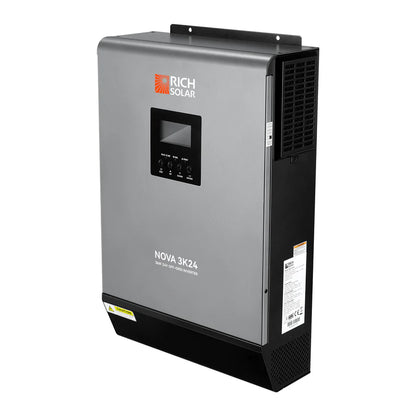 Rich Solar NOVA MAX 3K | 3kW 24 Volt Powerful Off-Grid Hybrid Solar Inverter for RVs, Trailers, Campers, Vans, Trucks, Overlanders, Boats | #1 Ranked 24V Hybrid Inverter