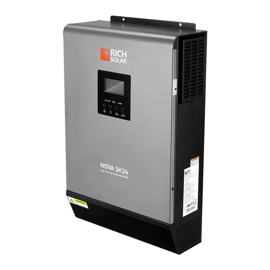 Rich Solar NOVA MAX 3K | 3kW 24 Volt Powerful Off-Grid Hybrid Solar Inverter for RVs, Trailers, Campers, Vans, Trucks, Overlanders, Boats | #1 Ranked 24V Hybrid Inverter