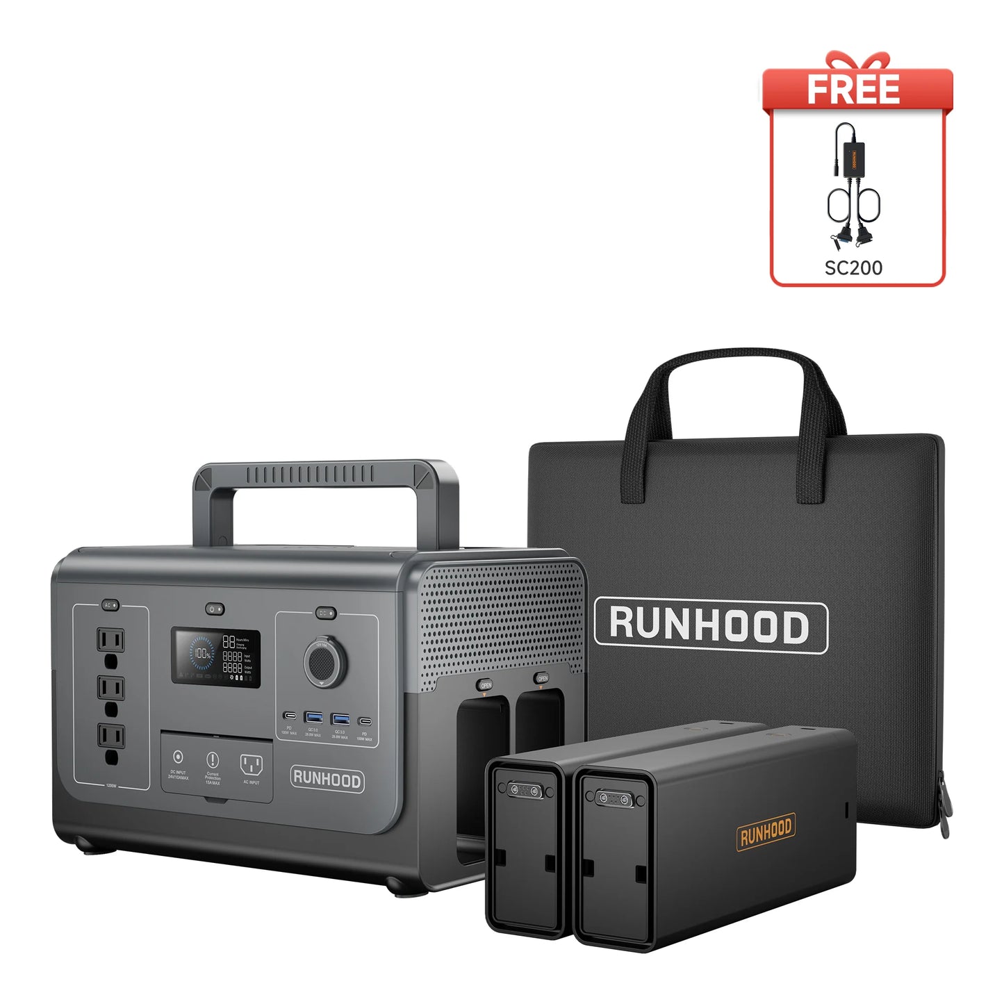 RUNHOOD| RALLYE 1200 | 648Wh 1200W | Portable Power Station