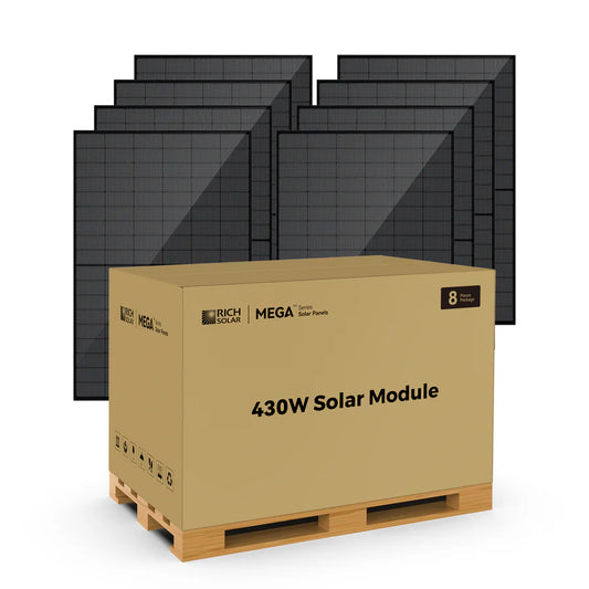 MEGA 430 BIFACIAL | 430W Bifacial N-Type Solar Panel | Premium 24V Grid-tie or Off-grid Solar Panel for Residential, Commercial, Agriculture | 25-Year Output Warranty
