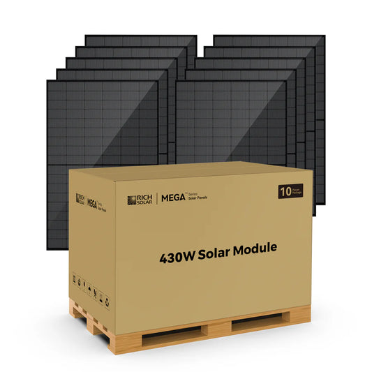 MEGA 430 BIFACIAL | 430W Bifacial N-Type Solar Panel | Premium 24V Grid-tie or Off-grid Solar Panel for Residential, Commercial, Agriculture | 25-Year Output Warranty