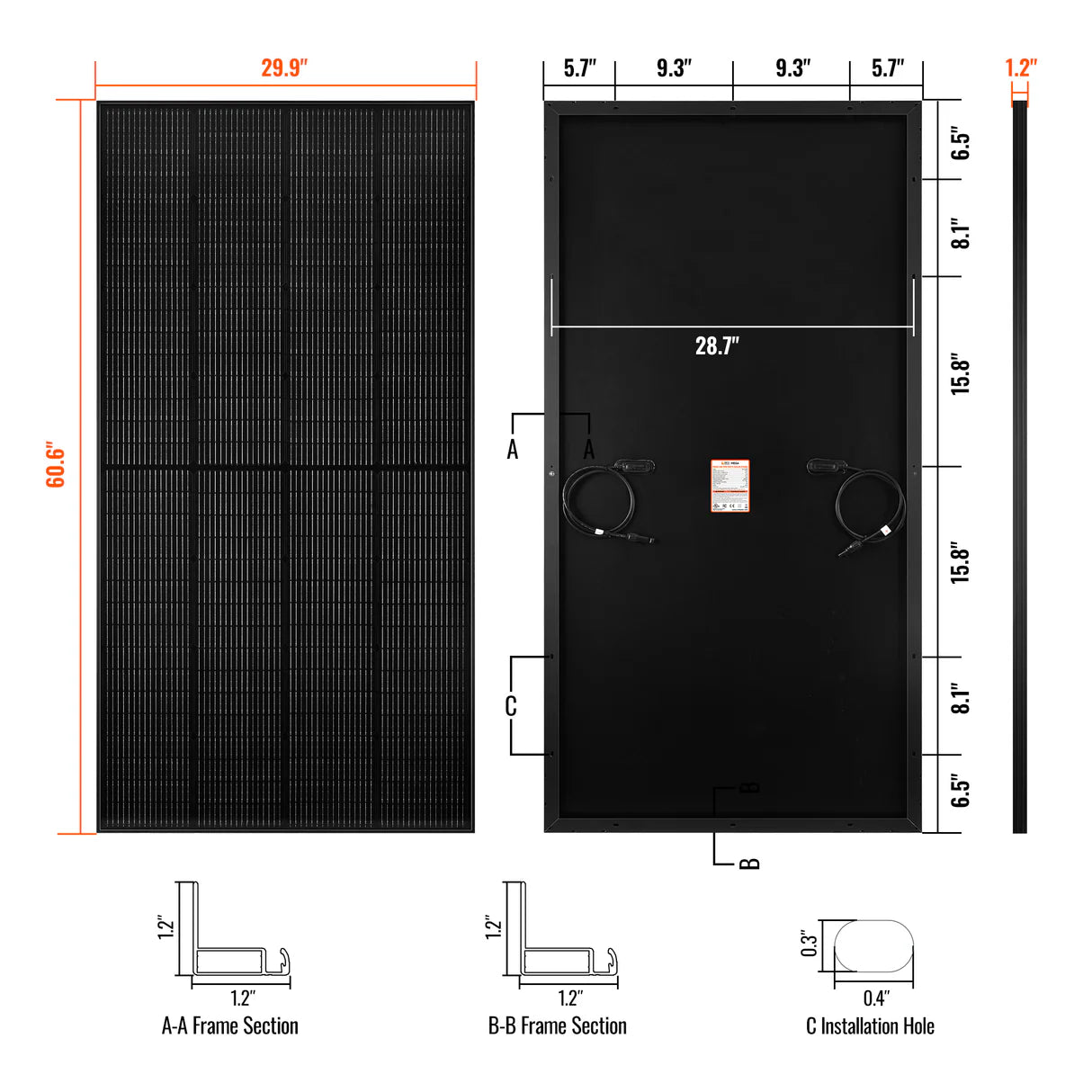 MEGA 250 PRO ONYX | 250 Watt 24 Volt Solar Panel | Premium 24V Off-Grid Solar Panel for Campers, Tiny Homes, Cabins | 25-Year Output Warranty
