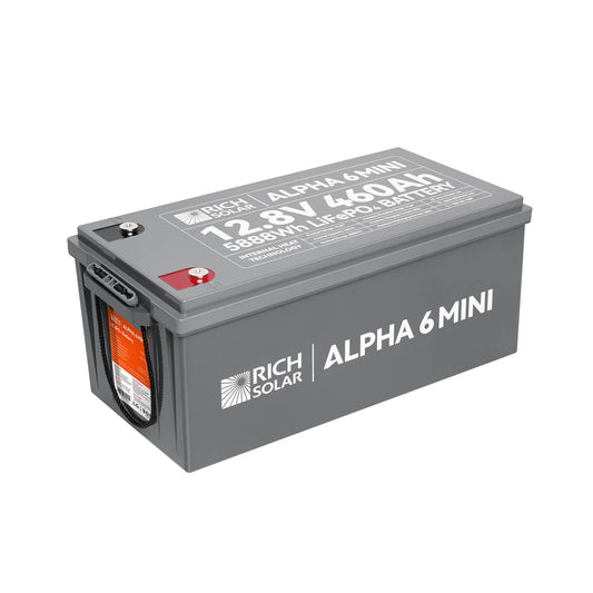 Rich Solar ALPHA 6 MINI | 12V 460Ah Compact LiFePO₄ Battery | Internal Heater & Bluetooth for RV, Van, Marine, Cabin, Backup & Off-Grid Power