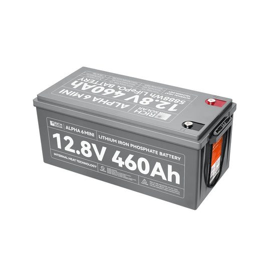 Rich Solar ALPHA 6 MINI | 12V 460Ah Compact LiFePO₄ Battery | Internal Heater & Bluetooth for RV, Van, Marine, Cabin, Backup & Off-Grid Power
