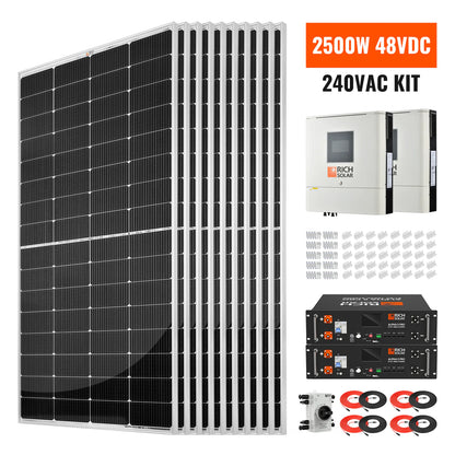 Rich Solar 2500W 48VDC-240VAC Solar Kit
