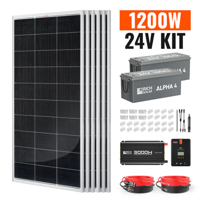 Rich Solar 1200 Watt 24V Complete Solar Kit