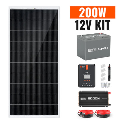 Rich Solar 200 Watt Complete Off-Grid Solar Kit