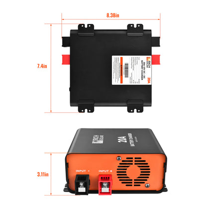 RICH SOLRA 12V DC-DC Battery Charger for RV, Van, Boat, Off-Grid | Lithium & Lead-Acid Batteries