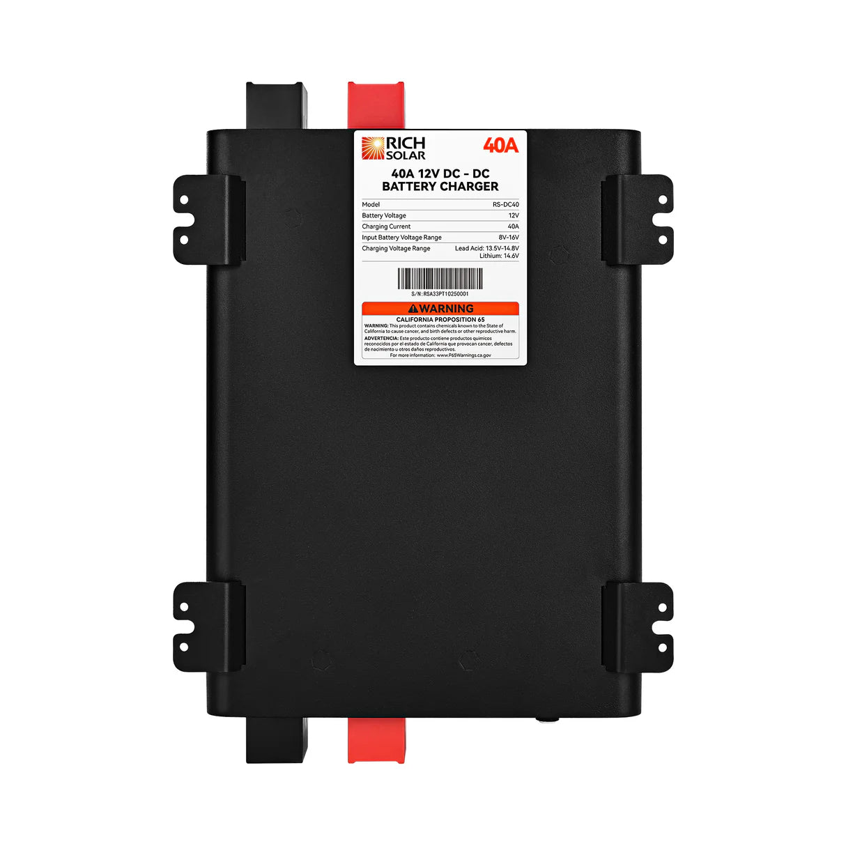 RICH SOLRA 12V DC-DC Battery Charger for RV, Van, Boat, Off-Grid | Lithium & Lead-Acid Batteries