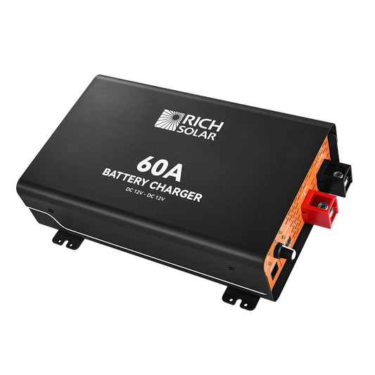 RICH SOLRA 12V DC-DC Battery Charger for RV, Van, Boat, Off-Grid | Lithium & Lead-Acid Batteries