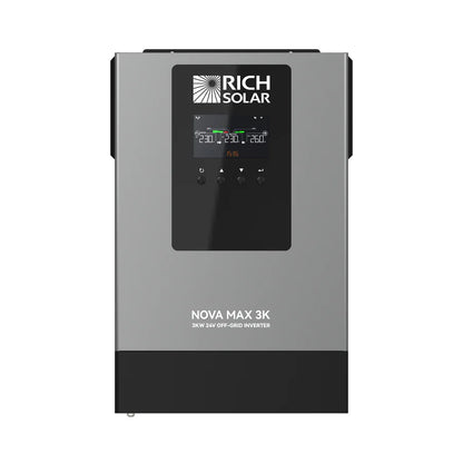 Rich Solar NOVA MAX 3K 2026 | 24V 3000W Off-Grid Hybrid Inverter | Pure Sine Wave Power for RVs, Campers, Vans, Trailers, Boats ; Off-Grid Systems