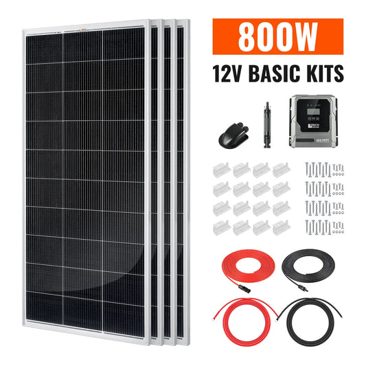 Rich Solar Basic 800 Watt Solar Kit | Solar Panel & Charge Controller Kit for RVs, Vans & Off-Grid Applications | Expandable Solar Charging
