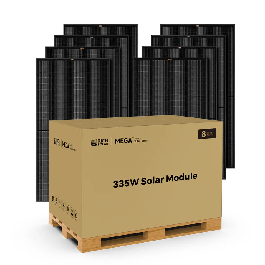 Rich Solar MEGA 335 PRO | 335 Watt Solar Panel | Premium Grid-tie or Off-grid Solar Panel for Residential, Commercial, Agriculture | 25-Year Output Warranty