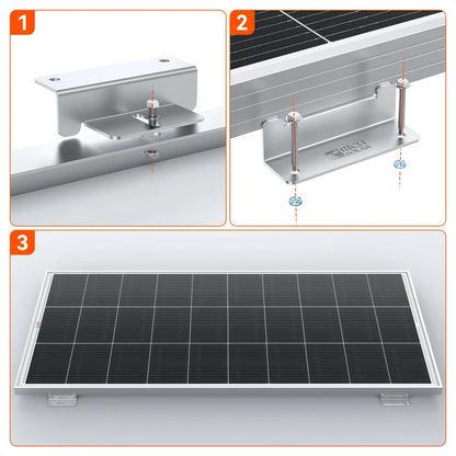 Rich Solar MEGA 200 WITH 3/4" Z BRACKETS | 12V 200W Solar Panel for RV, Boat, Cabins | 25.3% Efficiency, 25-Year Warranty | UL Certified