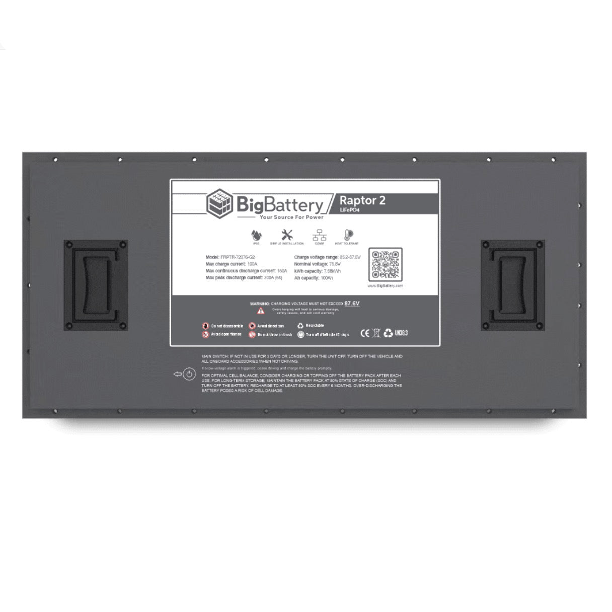 BigBattery| 72V RAPTOR 2 – 7.68kWh LiFePO4
