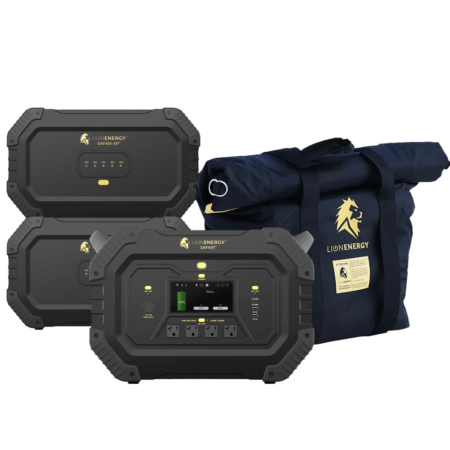 LionEnergy|Safari+2*XP-Portable Power Station Bundle(3,000W, 4,300Wh, LiFePO4)