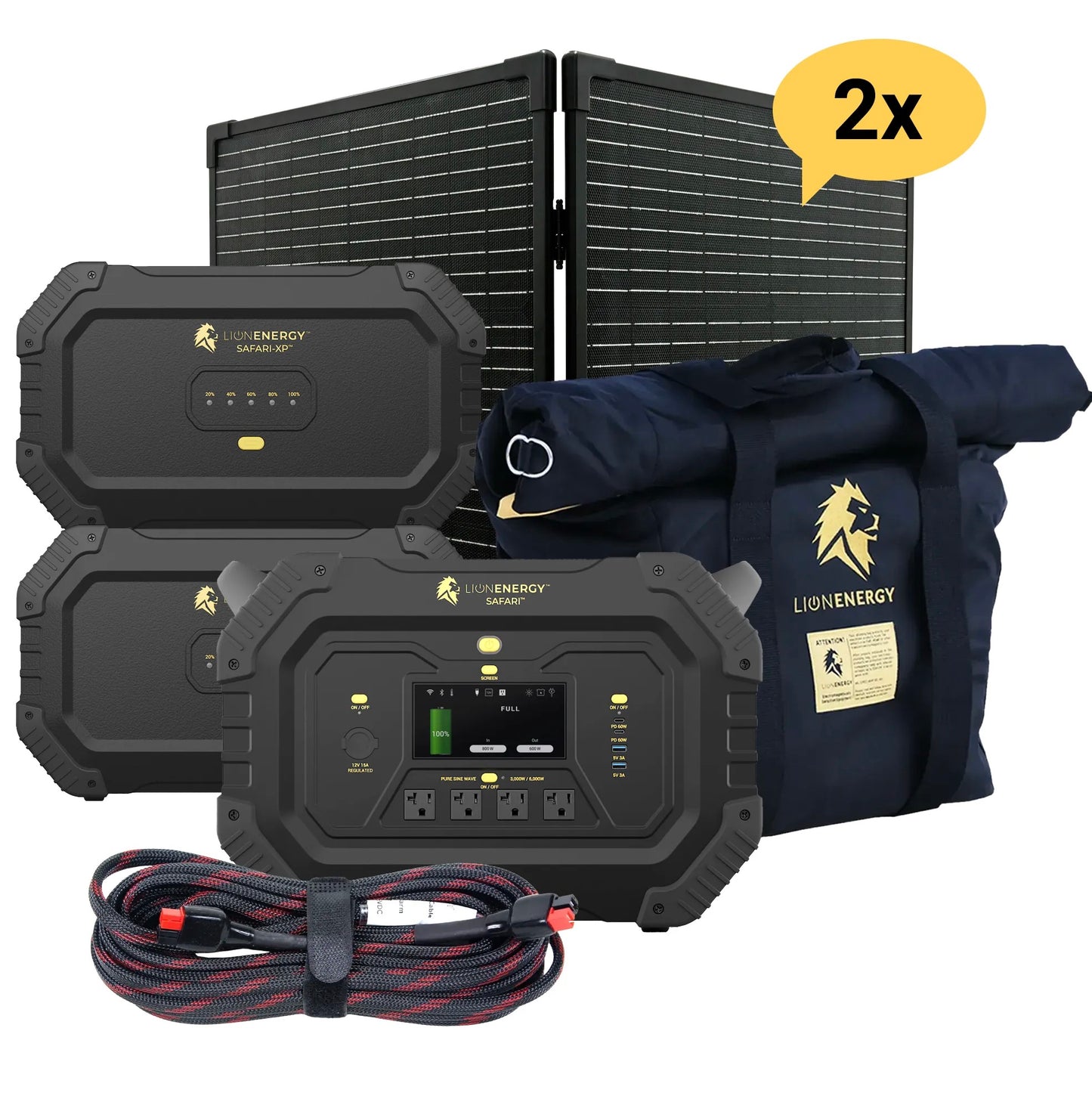 LionEnergy|Safari+2*XP-Portable Power Station Bundle(3,000W, 4,300Wh, LiFePO4)